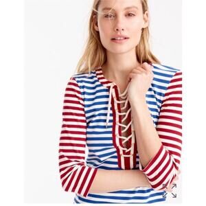 J. Crew Striped Nautical Maxi Dress Red & Blue - XS/S